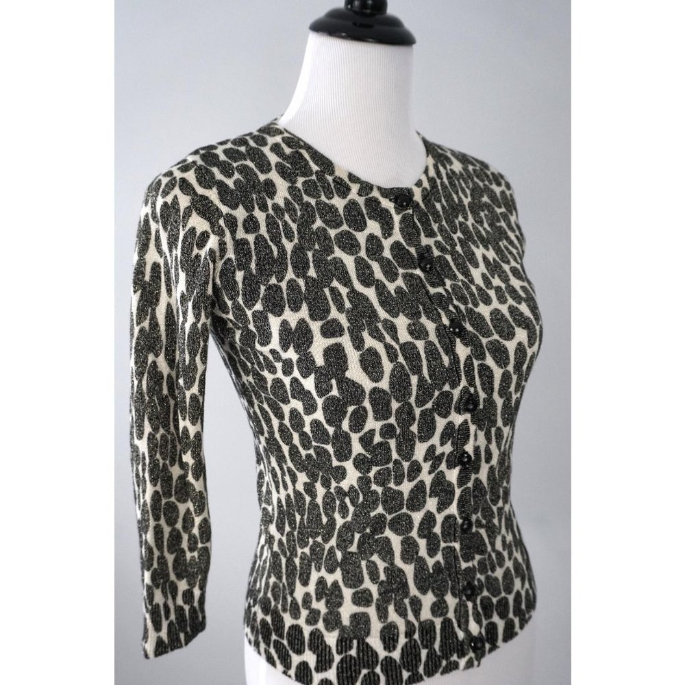 Joseph A Multicolor Leopard Cat Print Metallic Fi… - image 2